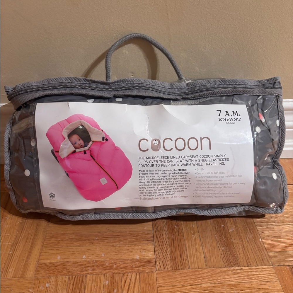 7 A.M. Enfant Pink Car Seat Cocoon